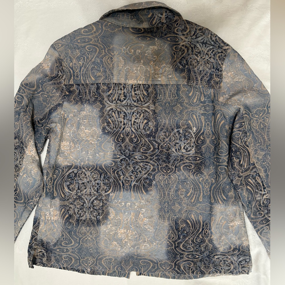Rebecca Malone jacket size L blue with intricate design - Picture 3 of 9